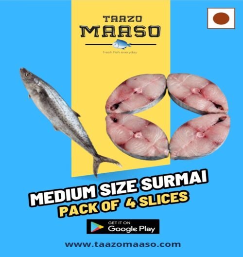 Surmai - Med. Size<br><b style="color:red; font-size:15px">Per: Pack of 4 Slices (No Head & Tail)</b>